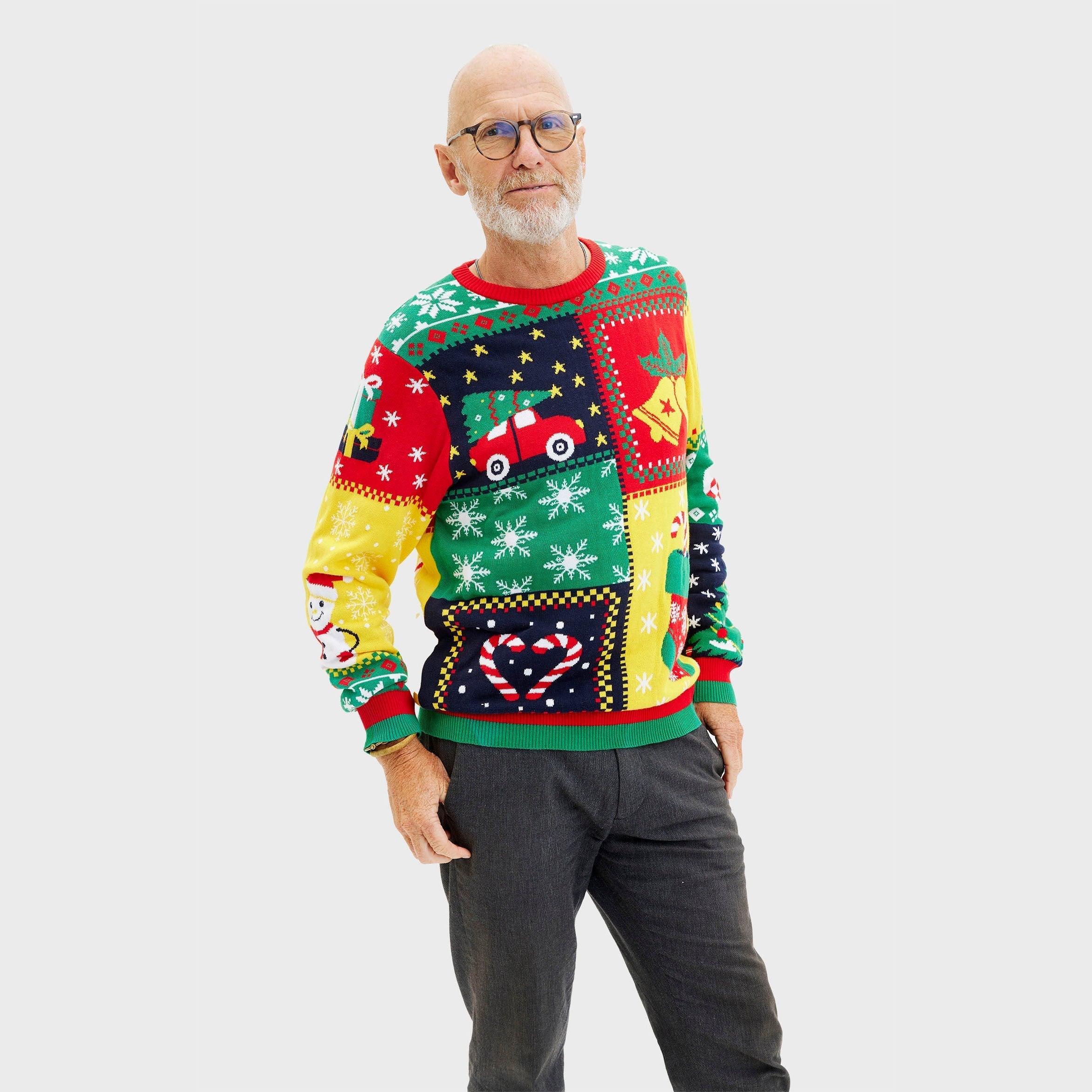 The Patchwork Weihnachtspullover - Herren.